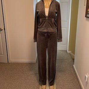 New York & Co Velour Full Zip Hoodie Pants Set. Sz S
